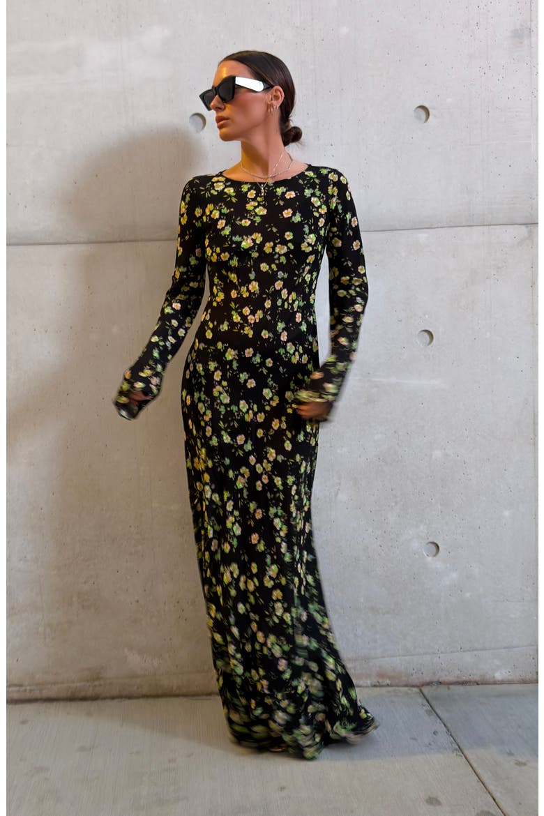 Jetta Floral Long Sleeve Maxi Dress, Alternate, color, CITRUS DAISY