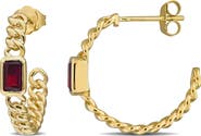 Julianna B. Gemstone Link Hoop Earrings 14K
