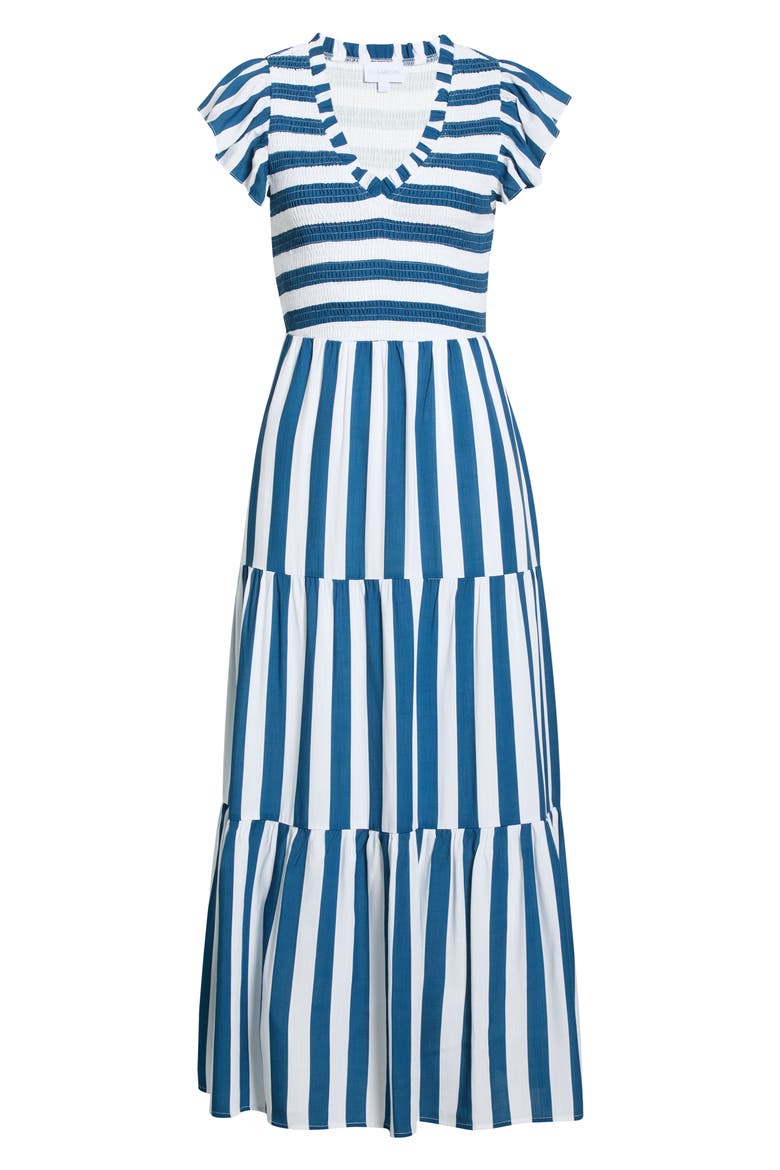 Vesper Sunfire Maxi Dress, Alternate, color, DARK BLUE-WHITE