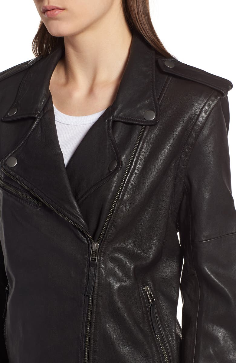Treasure & Bond Convertible Leather Jacket, Alternate, color,