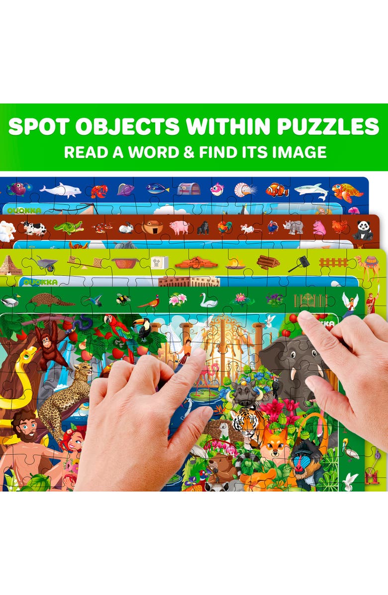 Quokka 4 x 60 Pieces Puzzles for Kids - Educational Search & Find Toy, Alternate, color, Bible Stories Set