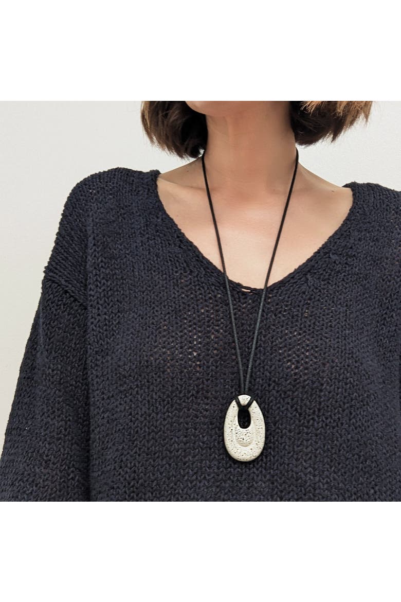 Ripple Concrete Necklace, Alternate, color, White Terrazzo