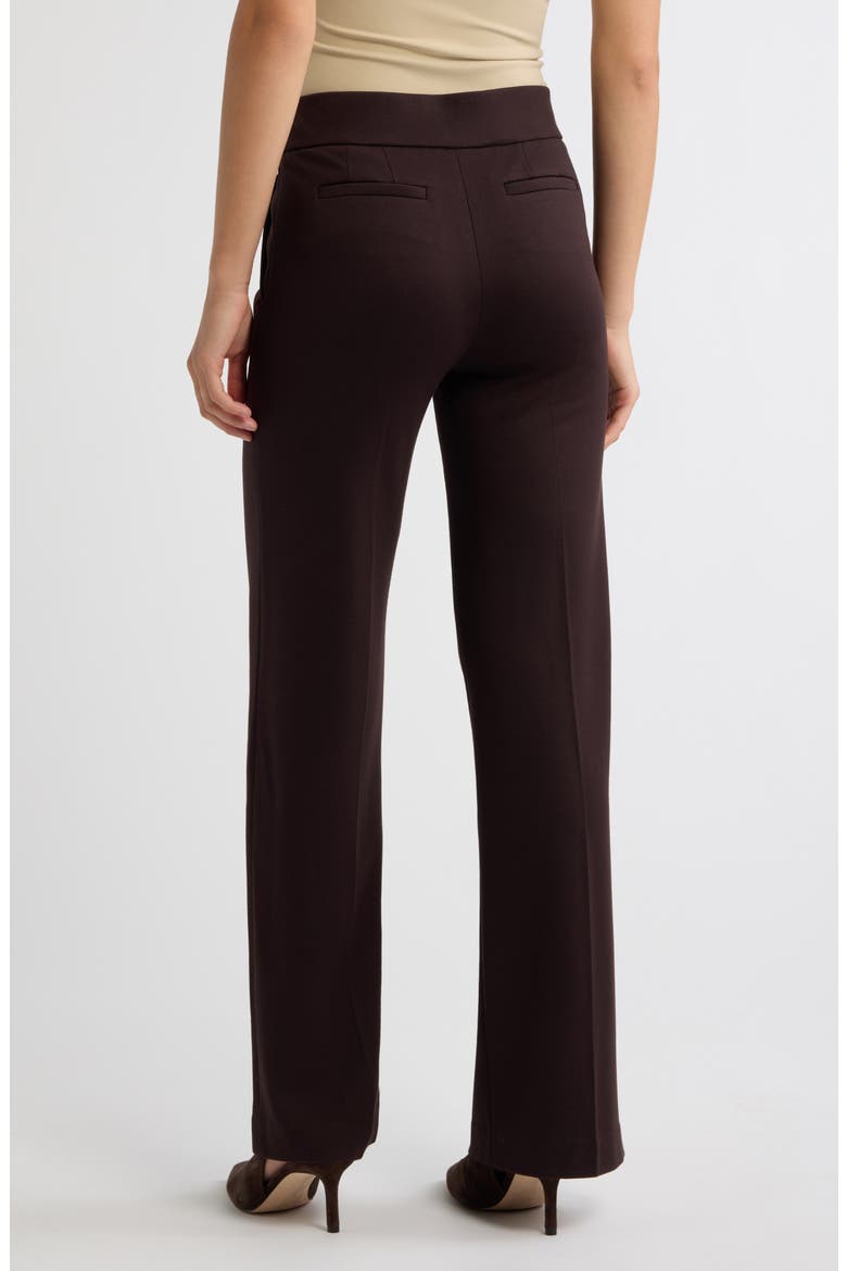 Pull-On Wide Leg Trousers, Alternate, color, DEEP MAHOGANY
