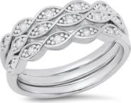 HMY JEWELRY Round Simulated Diamond Stacked Ring