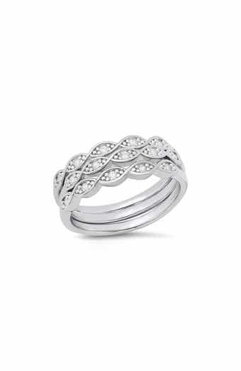 HMY JEWELRY Round Simulated Diamond Stacked Ring