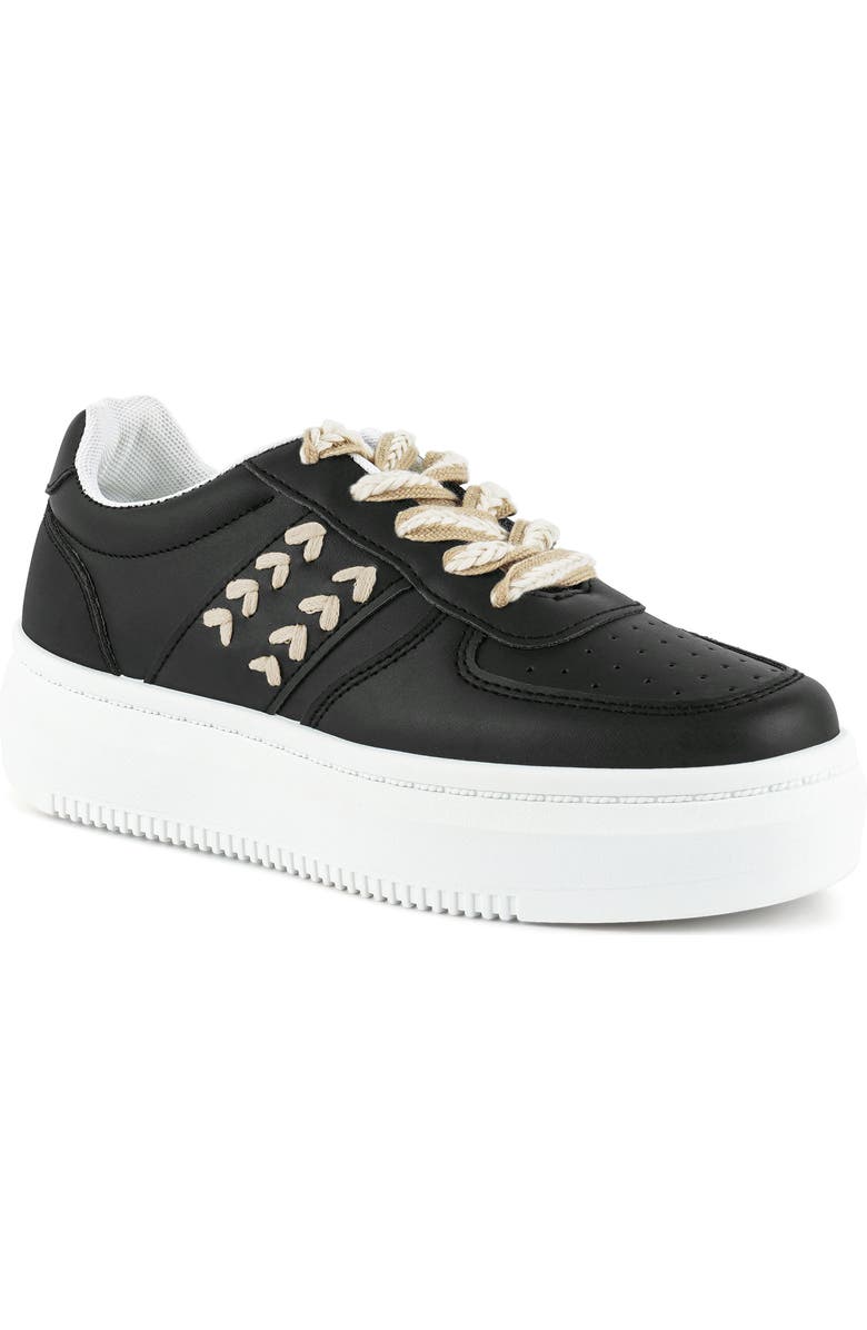LONDON RAG Monigue Stitched Sneaker, Main, color, Black