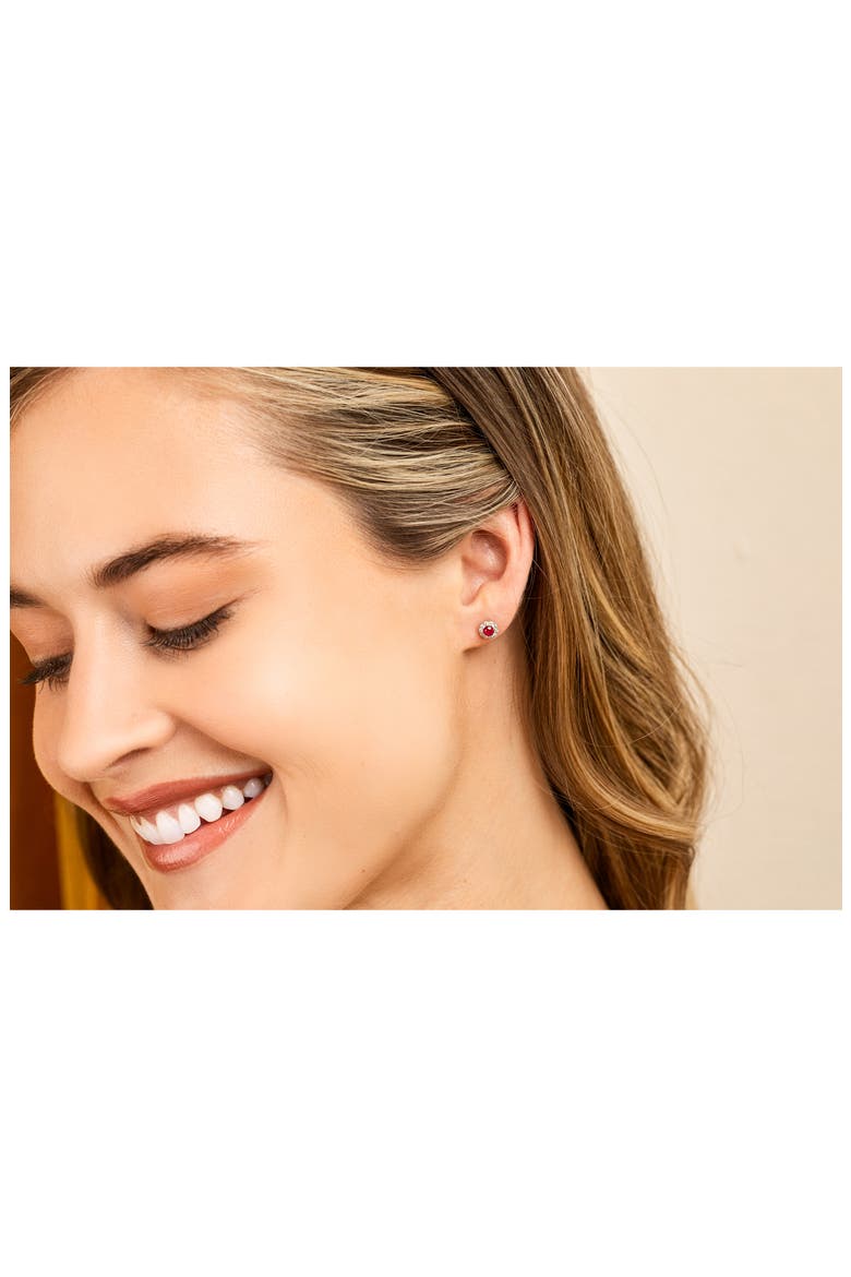 Ruby & Diamond Stud Earrings (Nordstrom Exclusive), Alternate, color, 18K YELLOW GOLD