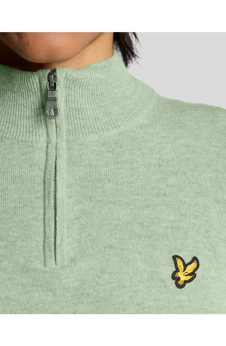 Lyle & Scott Lambswool Blend Quarter Zip Sweater, Alternate, color, Cold Mint Marl