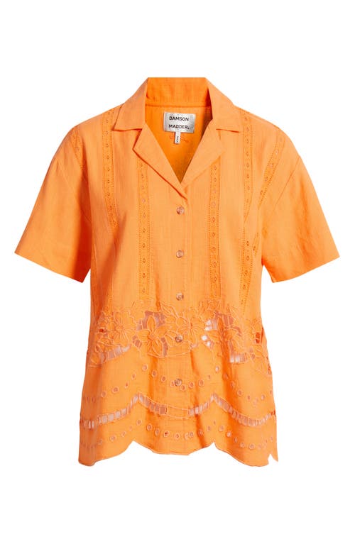 Shop Damson Madder Martina Oversize Eyelet Button-up Shirt