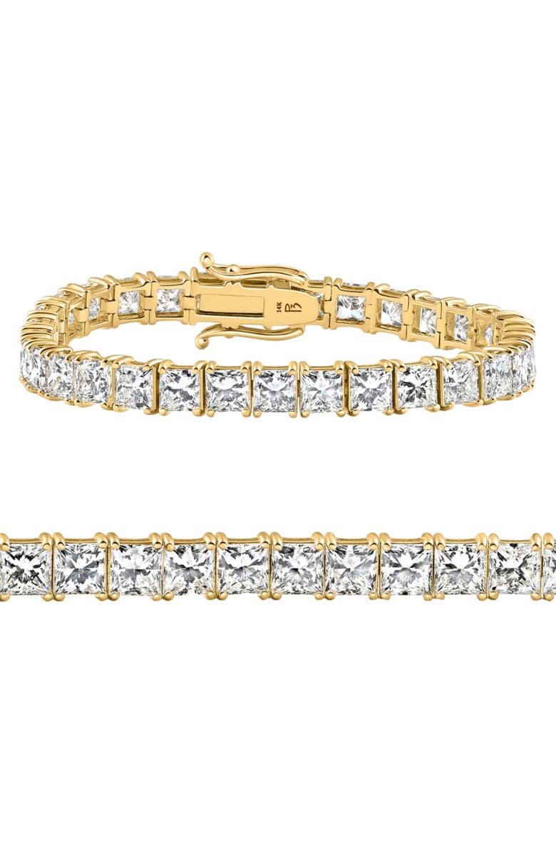 Bliss Diamond 25Ct Princess Diamond Tennis Bracelet 14k Gold 7" Lab Grown, Main, color, 