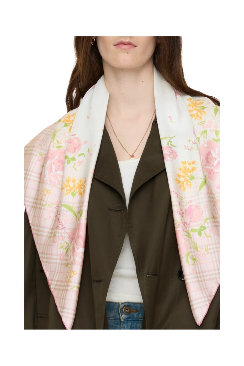 Garden Party Silk Scarf, Alternate, color, Quartz pink
