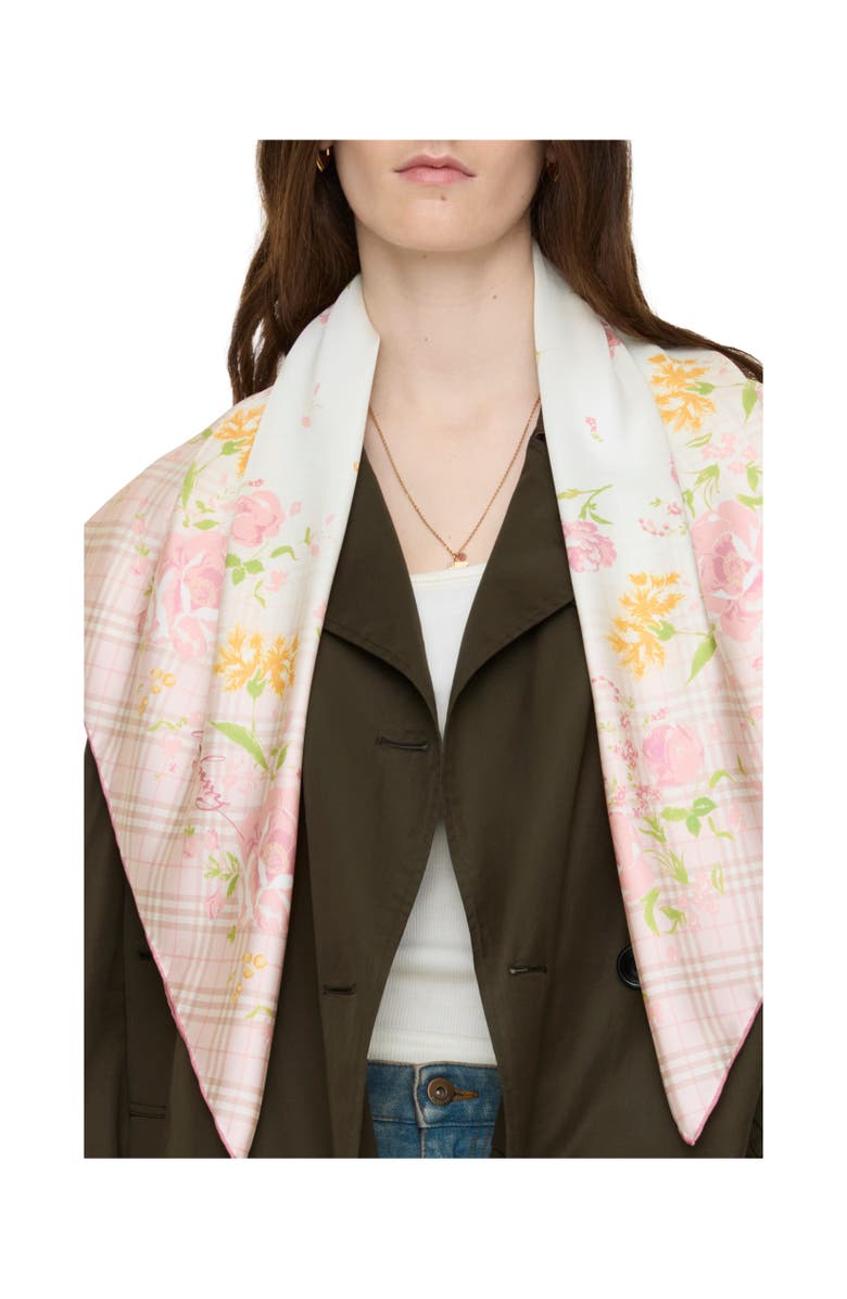 Burberry Garden Party Silk Scarf, Alternate, color, Quartz Pink