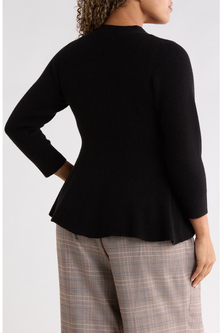 Carthay Mile Peplum Cardigan, Alternate, color, BLACK