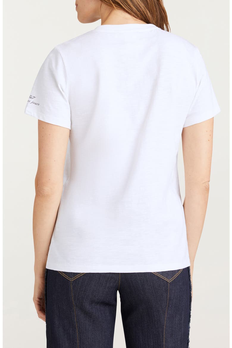 Bonjour Sequin Appliqué Cotton T-Shirt, Alternate, color, WHITE/ MULTI