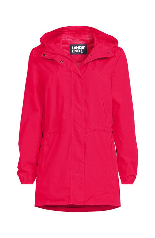 Lands' End Squall Packable Waterproof Raincoat In Coral Rose