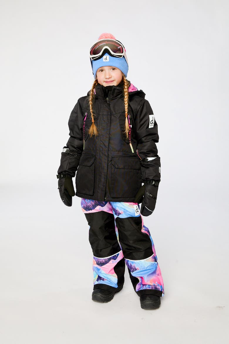 Mountain Teknik Jacket & Pants Two Piece Snowsuit, Alternate, color, Pink Print with Blue Mountains