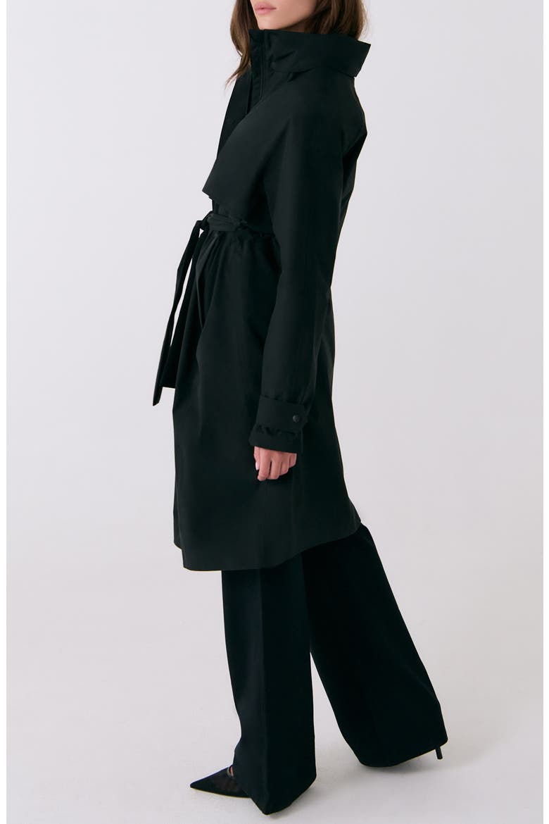 Aliz Waterproof Trench Coat, Alternate, color, BLACK