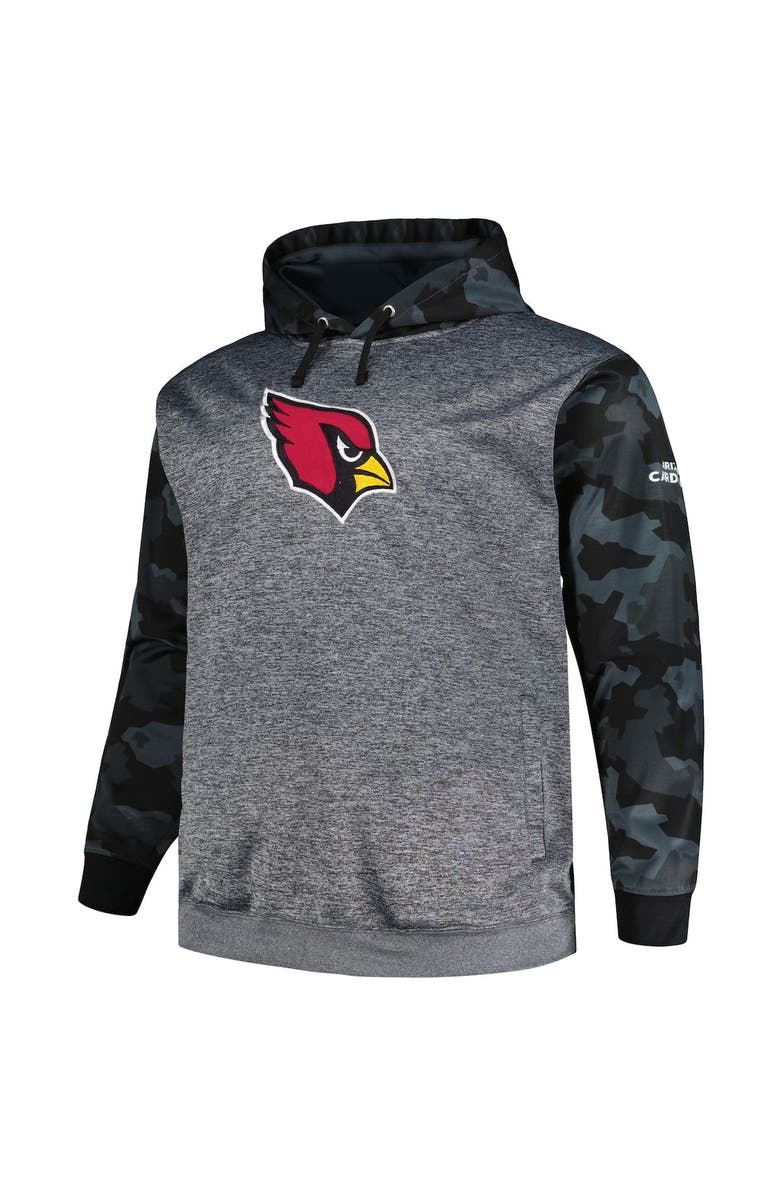 FANATICS Men's Fanatics Branded Heather Charcoal Arizona Cardinals Big & Tall Camo Pullover Hoodie, Alternate, color, 