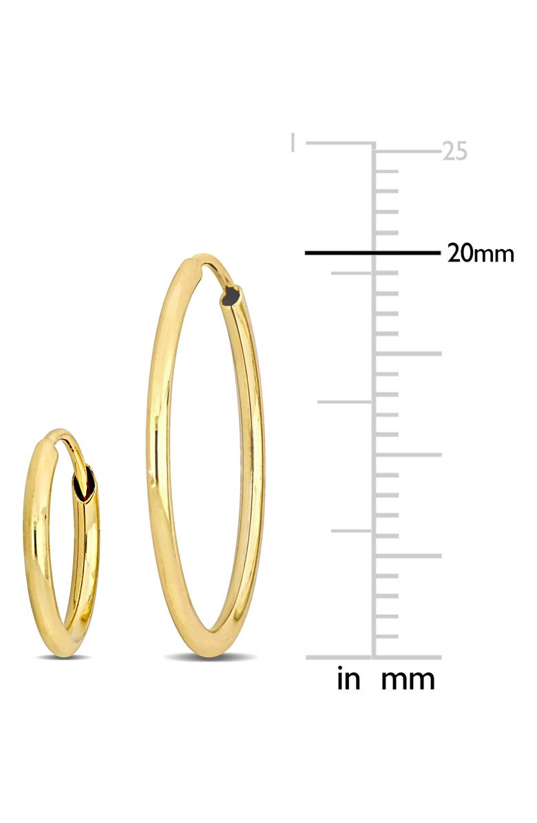 DELMAR Set of 2 14K Gold Hoop Earrings, Alternate, color, 