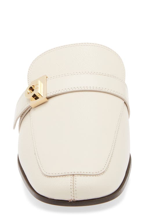 Ferragamo Hug Buckle Loafer Mule In White