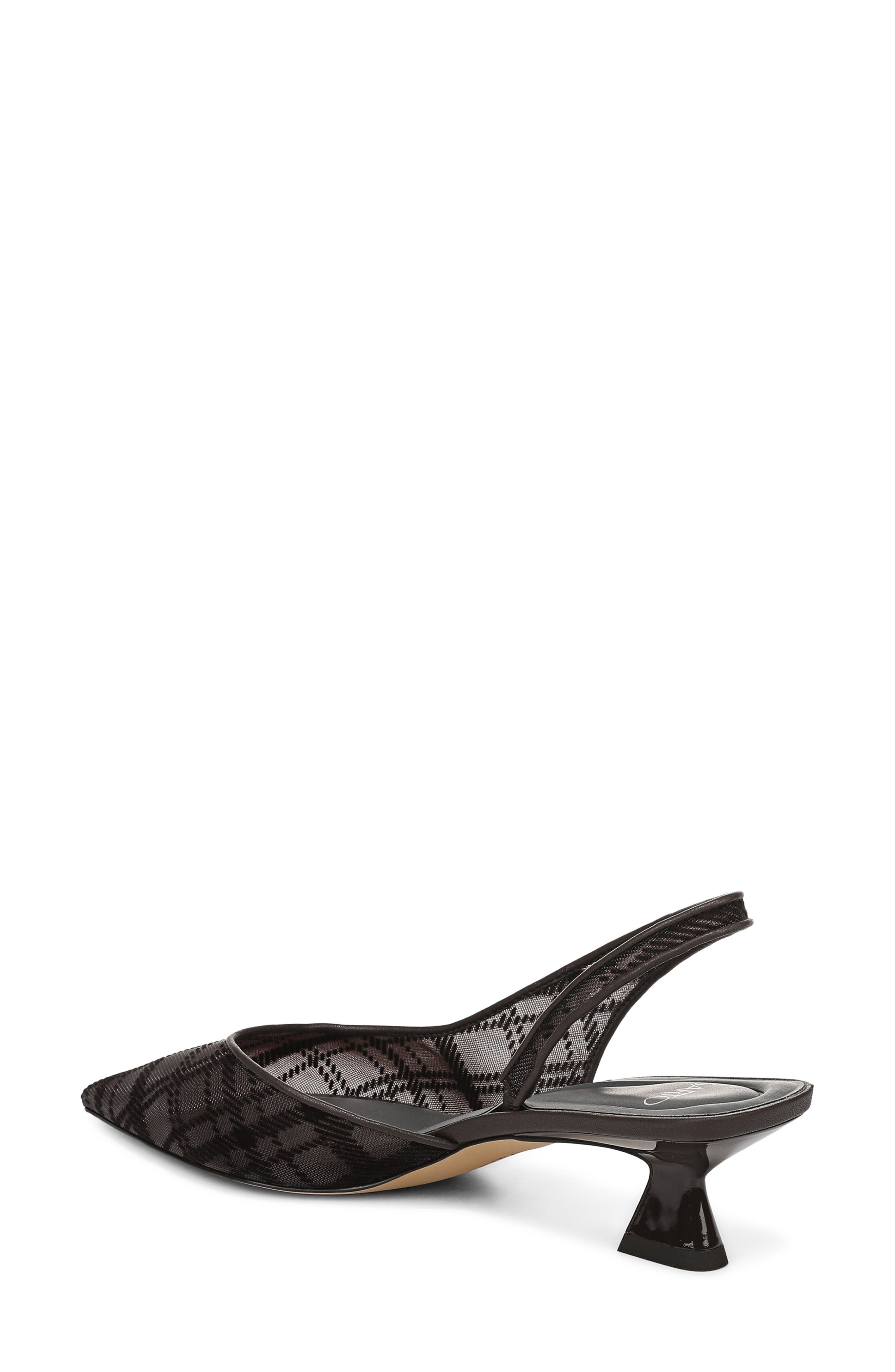 SARTO by Franco Sarto Devin Slingback Half D'Orsay Pointed Toe Kitten Heel Pump, Alternate, color, Brown