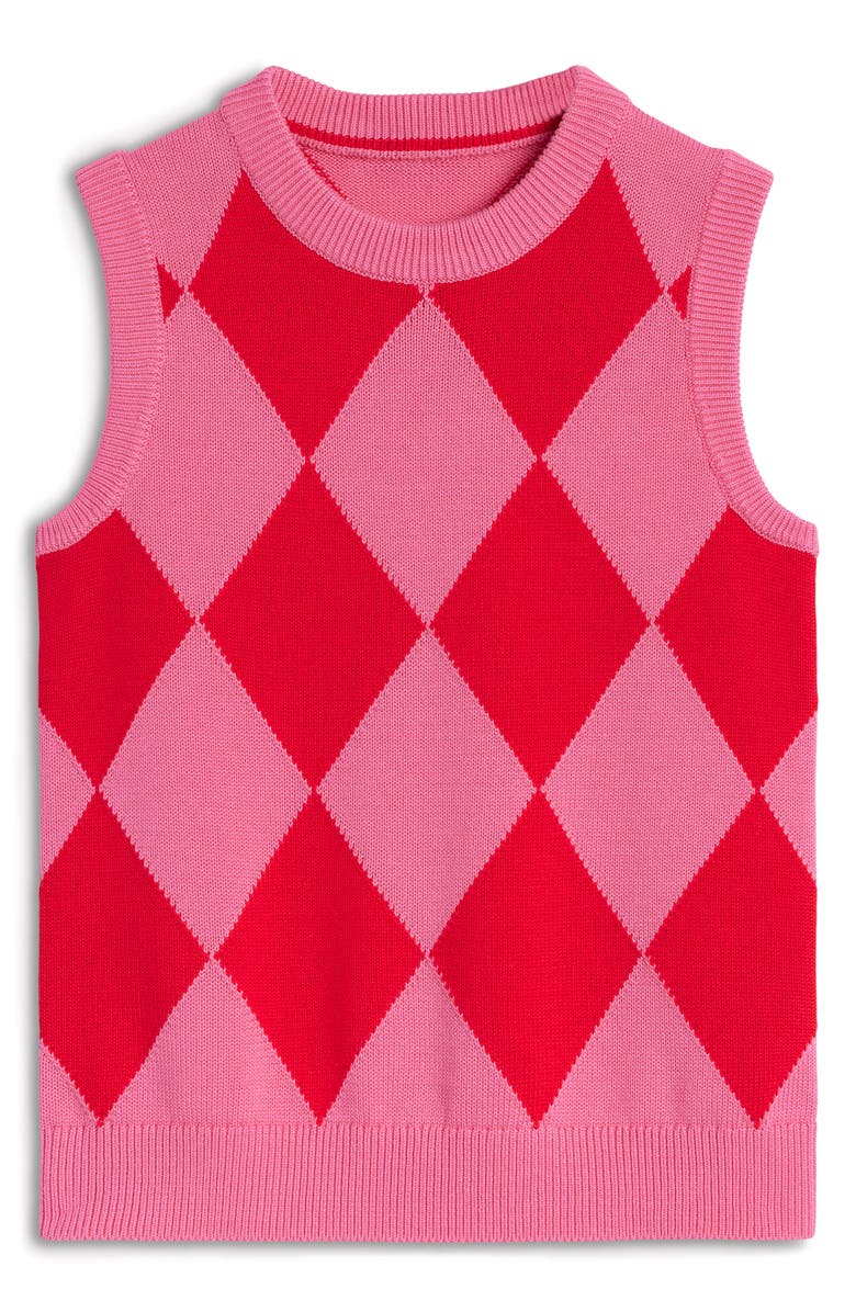 Boden Argyle Cotton Sweater Vest, Alternate, color,