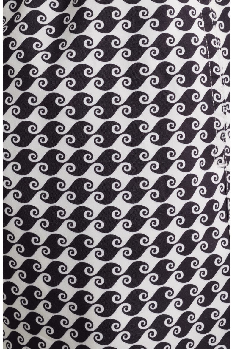Printed Swim Trunks, Alternate, color, BLACK/ CREAM