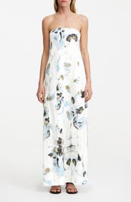 Significant Other Rosalie Floral Cotton Strapless Maxi Dress