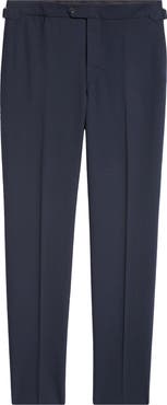 Thom Sweeney Fresco Tailored Flat Front Wool Trousers