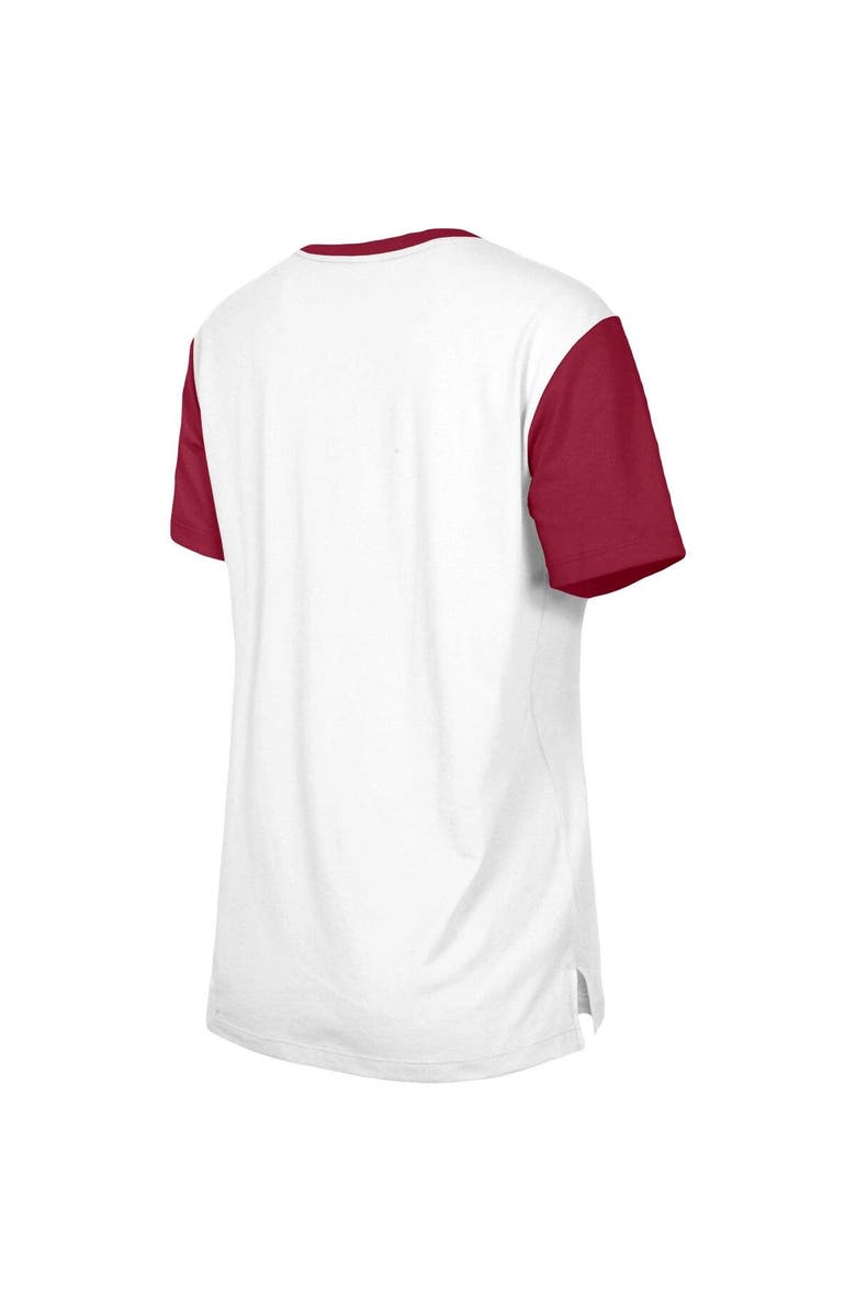 New Era Women's New Era White/Burgundy Washington Commanders Third Down Colorblock T-Shirt, Alternate, color, White