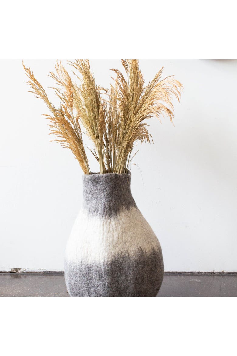 Eclipse Charcoal and Ivory Wool Gourd Basket, Main, color, Natural