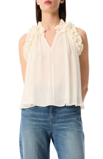 Robert Rodriguez Jean Ruffle Sleeveless Top