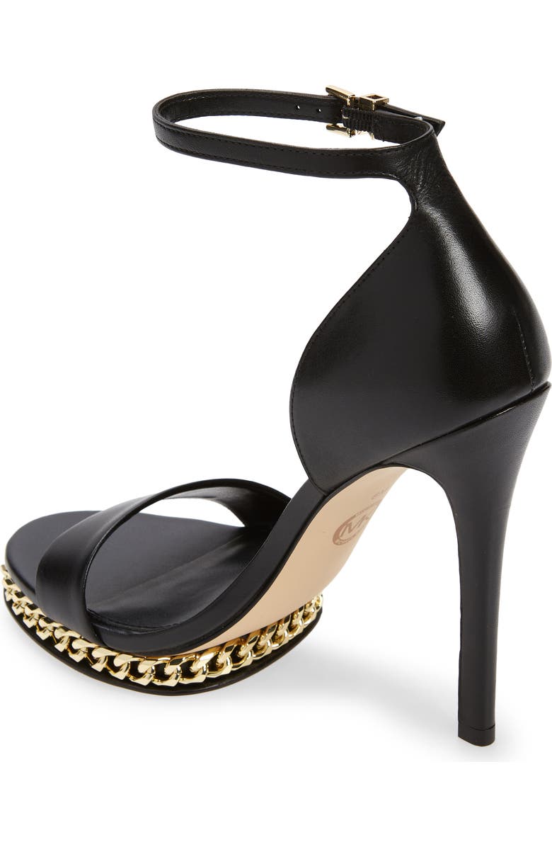 MICHAEL Michael Kors Jordyn Ankle Strap Chain Platform Sandal, Alternate, color, Black