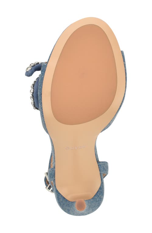 Guess Charm Ankle Strap Sandal In Blue