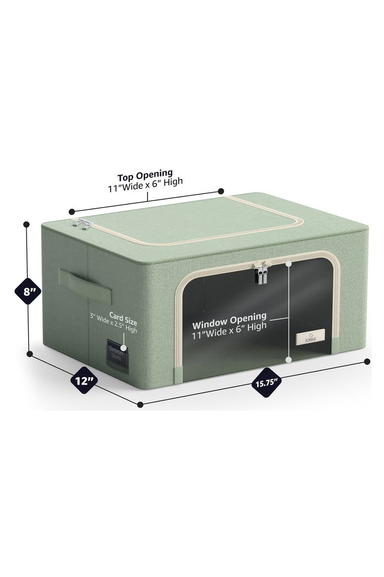 Set of 6 Small Foldable Storage Bins, Alternate, color, TEAL