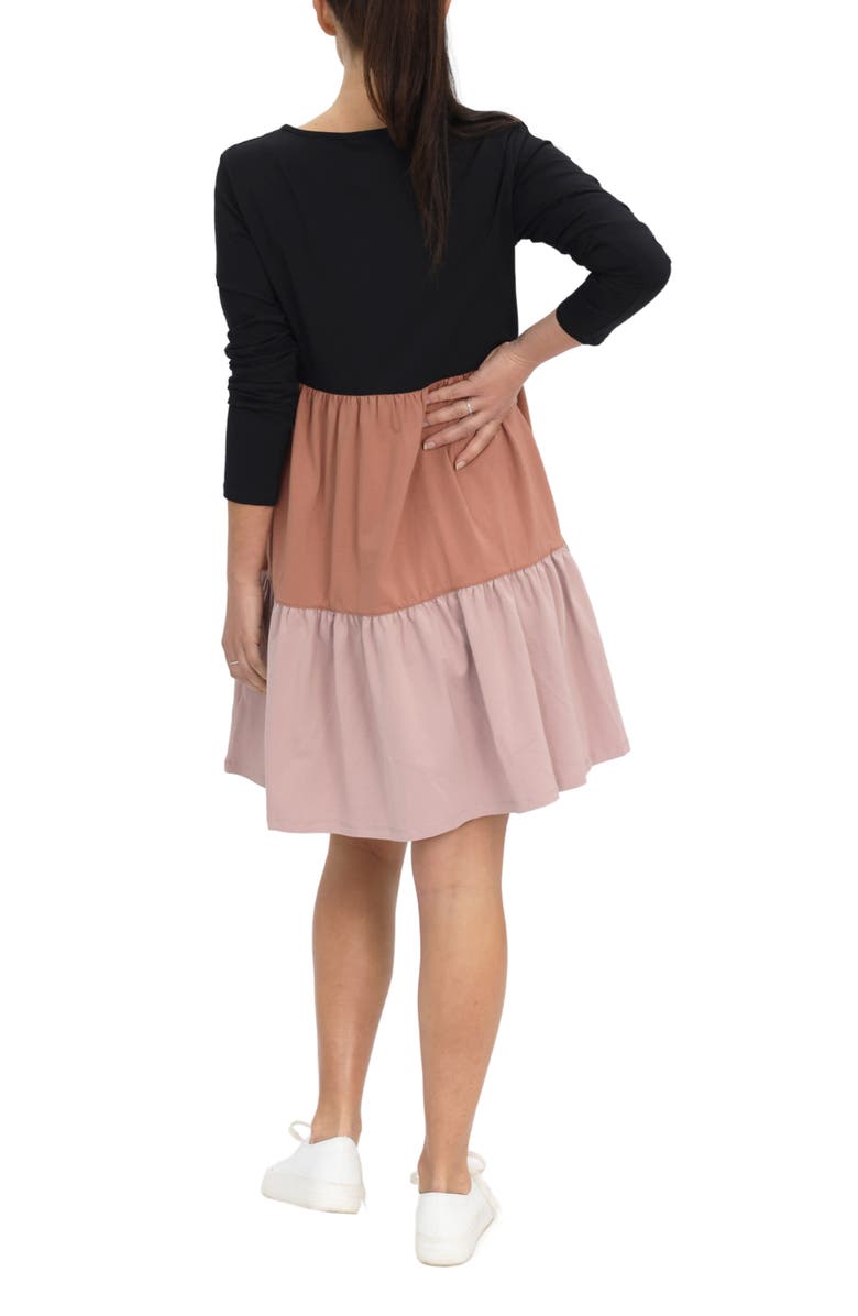 Angel Maternity Long Sleeve Maternity/Nursing Dress, Alternate, color, 