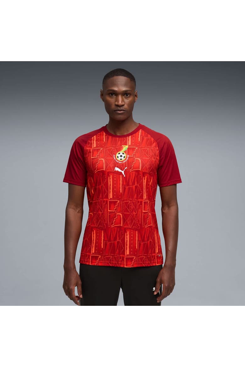 Men's Puma Crimson Ghana National Team Pre-Match Jersey, Main, color, Crimson