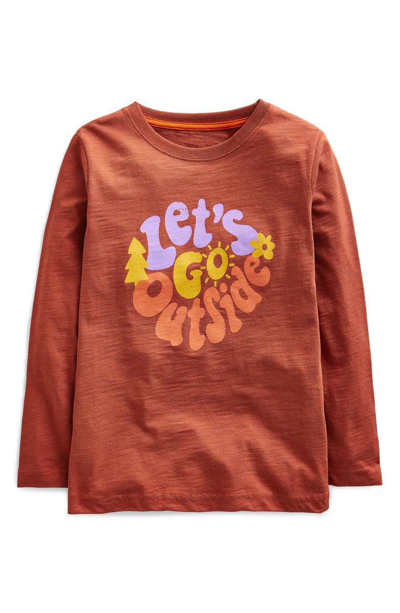Mini Boden Kids' Outside Long Sleeve Cotton Graphic T-Shirt, Main, color,