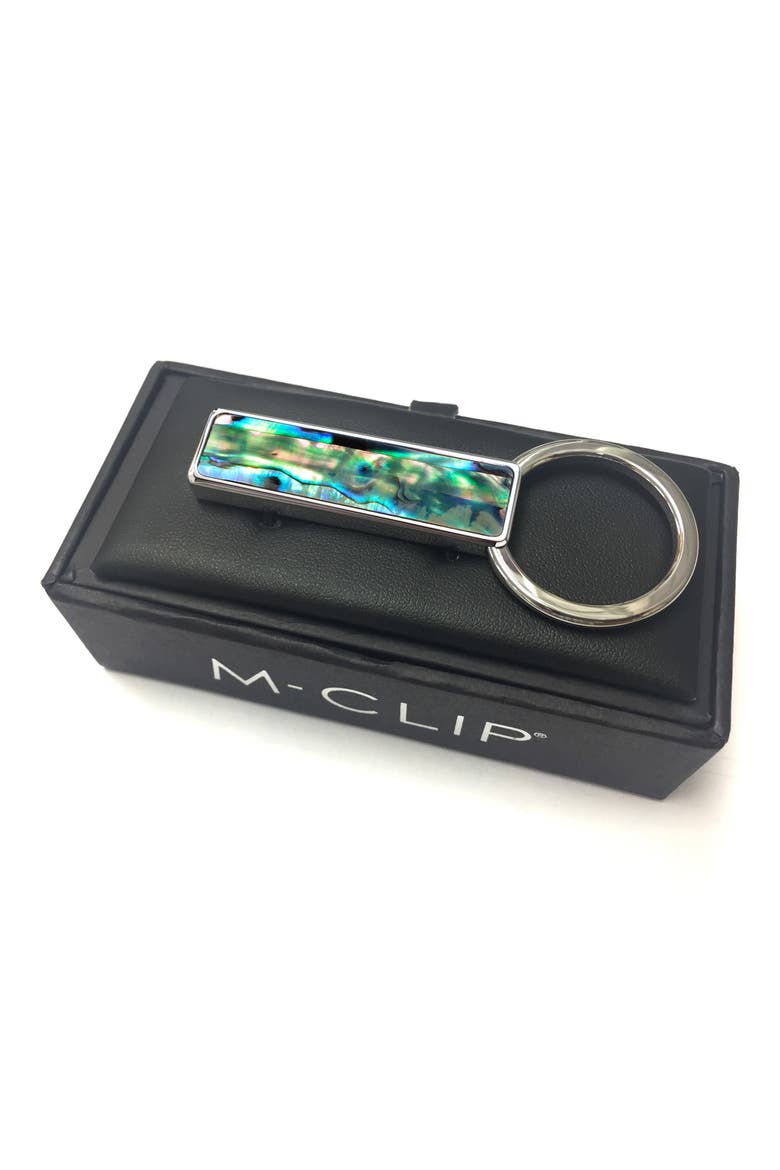 Abalone Key Chain, Alternate, color, SILVER / GREEN