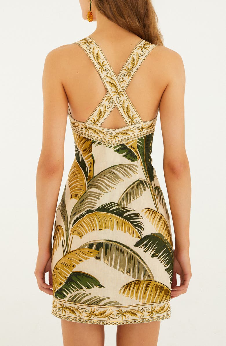 FARM Rio Trancoso Button Front Linen Minidress, Alternate, color, Trancoso Sand