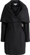 Via Spiga Hooded Wool Blend Belted Coat