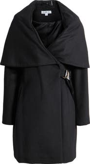 Via Spiga Hooded Wool Blend Belted Coat