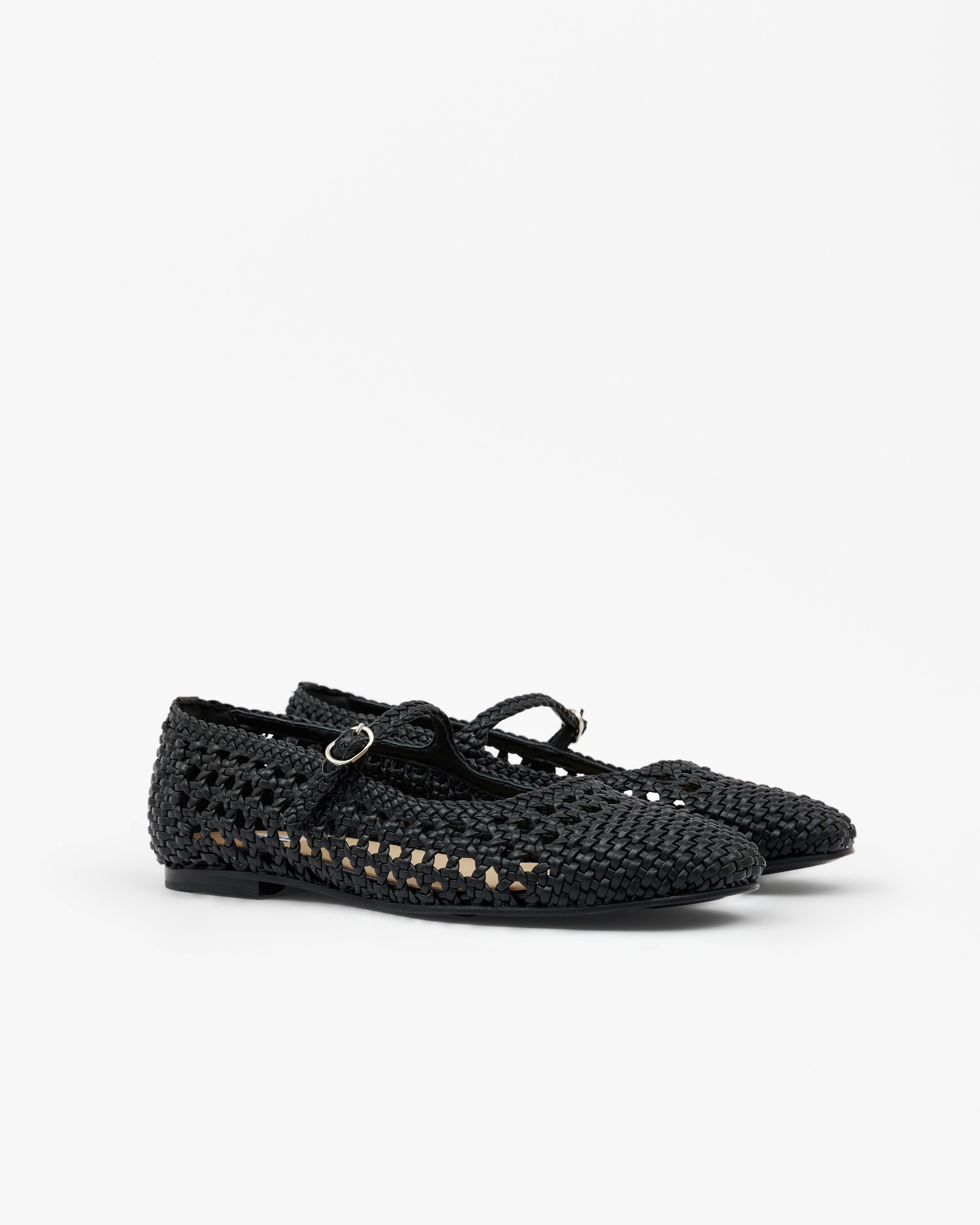 Ariana Woven Ballet Flats, Alternate, color, Black