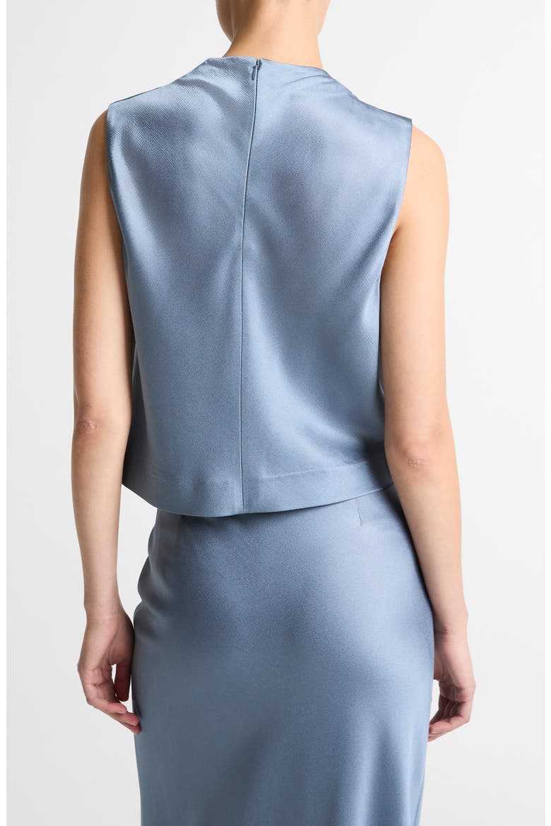 Cowl Neck Sleeveless Satin Top, Alternate, color, AZUL
