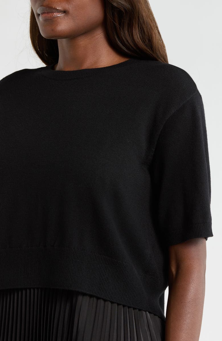 CeCe Sweater & Pleated Skirt Two-Piece Set, Alternate, color, Rich Black