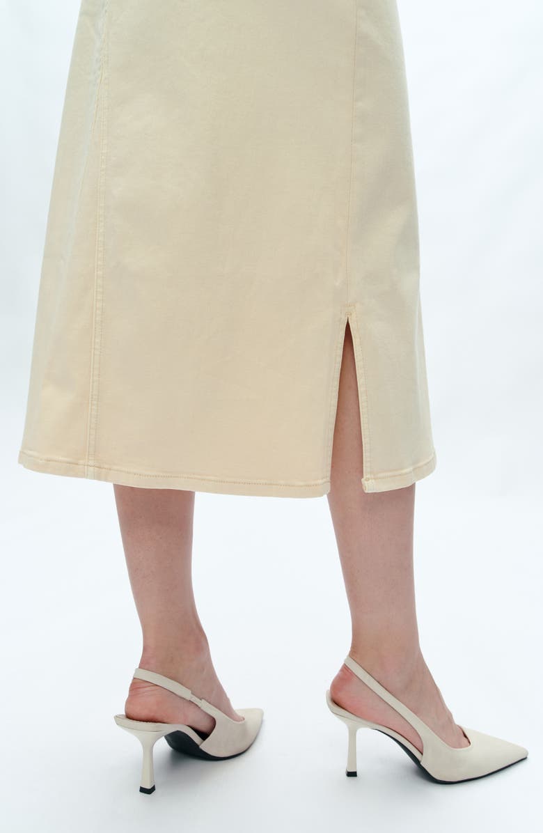 Bayeas Lila Slit Hem Denim Midi Skirt, Alternate, color, Beige