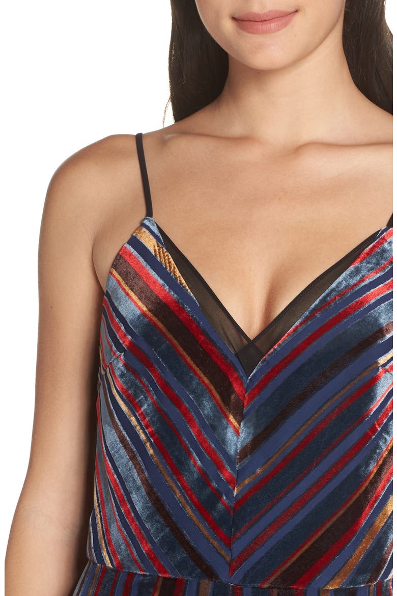 Stripe Velvet Jumpsuit, Alternate, color, NAVY MULTI