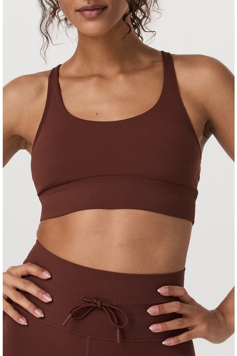 Yosemite Longline Sports Bra, Main, color, BURNT SIENNA
