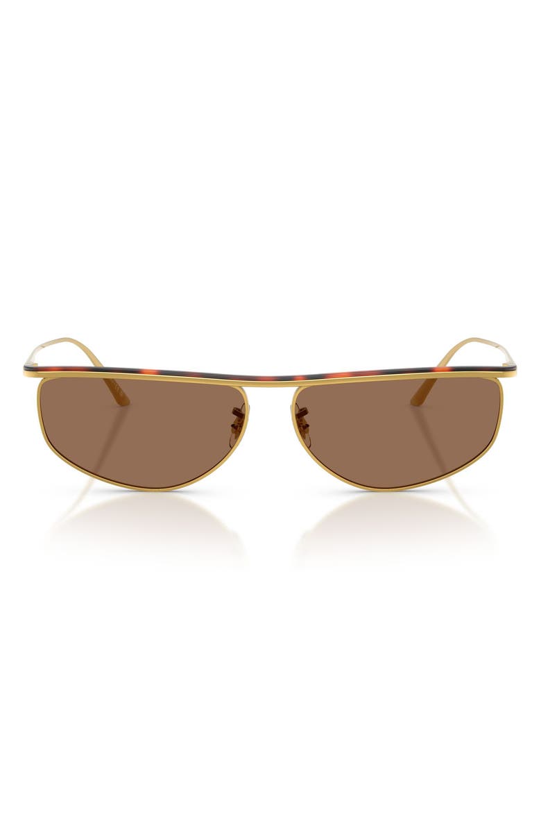 Oliver Peoples x KHAITE 59mm Oval Sunglasses, Main, color, Gold/ Dark Mahogany / Brown