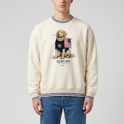 Unisex Uscape Apparel Cream Auburn Tigers Americana Good Boy Ribbed Premium Sweatshirt
